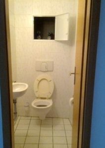 Die Toilette mit Fliesen vorm Umbau... (Foto: privat)